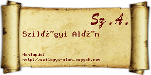 Szilágyi Alán névjegykártya